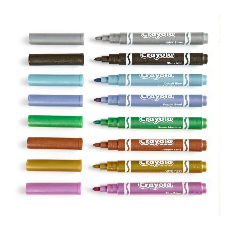 8 Marcadores Metálicos Crayola
